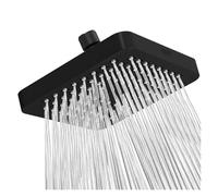 Soffione doccia a pioggia ad alta pressione da 6 pollici con braccio, soffione doccia a flusso ampio, ugelli anti-intasamento, accessori for il bagno con doccia di alta qualità(Black A)