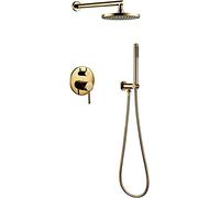 Soffione doccia a pioggia con set combinato portatile, rubinetto da parete completo di valvola