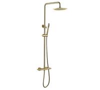 Soffione doccia a pioggia da 25,4 cm, set con colonna doccia termostatica a vista, sistema doccia a 2 funzioni, con valvola per un'esperienza di bagno di lusso
