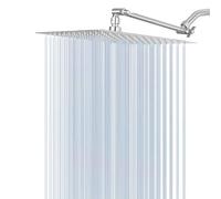 Soffione doccia a pioggia da 30,5 cm con braccio di estensione regolabile da 27,9 cm, grande soffione in acciaio inox ad alto flusso, copertura completa del corpo