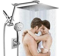 Soffione doccia a pioggia da 30,5 cm, soffione doccia a pioggia ad alta pressione con regolazione flessibile di altezza/angolo da 40,6 cm, braccio di estensione aggiornato e soffione doccia portatile