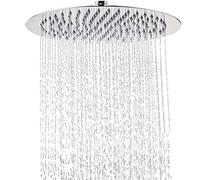 Soffione Doccia a Pioggia in Acciaio Inox, 30 CM, 12 Pollici Docce Fisso Rotondo, Acciaio, Cromo, ugello anti-otturazione