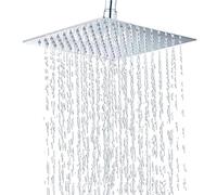 Soffione doccia a pioggia, soffione quadrato 40 x 40 cm, soffione doccia a risparmio energetico, grande in acciaio inox (senza tubo)