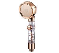 Soffione Doccia a Pioggia, Tre funzioni, Arresto con Un Solo Tasto, Filtro Magico per irrigazione ad Alta Pressione, ugello Portatile per Bagno (Colore: Oro)
