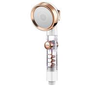 Soffione Doccia a Pioggia, Tre funzioni, Arresto con Un Solo Tasto, Filtro Magico per irrigazione ad Alta Pressione, ugello Portatile per Bagno (Colore: Oro Mezzo)