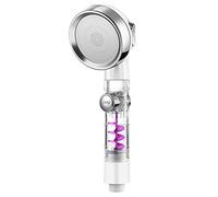 Soffione Doccia a Pioggia, Tre funzioni, Arresto con Un Solo Tasto, irrigazione Magica, Filtro ad Alta Pressione, ugello Portatile per Bagno (Colore: Argento Mezzo)
