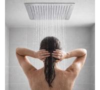 Soffione Doccia a Soffitto Installazione Da Incasso Acciaio Inox Quadro