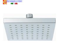 Soffione Doccia ABS cromato 15x15 Cm Alta Pressione Quadrato Pioggia Bagno
