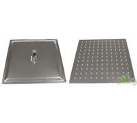 SOFFIONE DOCCIA ACCIAIO INOX SS304 QUADRO QUADRATO 20X20 CM GETTO A PIOGGIA