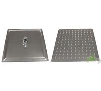 SOFFIONE DOCCIA ACCIAIO INOX SS304 QUADRO QUADRATO 25X25 CM GETTO A PIOGGIA