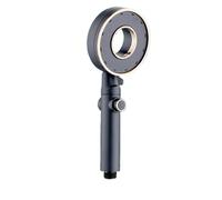 Soffione doccia ad alta pressione, 3 modalità, soffioni doccia regolabili, risparmio idrico, arresto con un solo tasto, ugello for spruzzo d'acqua, accessorio for rubinetto del bagno(Grey)