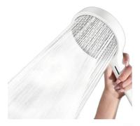Soffione doccia ad alta pressione a quattro modalità con pannello largo 137 mm e interruttore a pulsante facile per una copertura completa del corpo in colore crema (bianco)