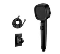 Soffione doccia ad alta pressione a risparmio idrico 3 modalità Soffioni doccia Spruzzatore d'acqua regolabile con arresto on-e-key Accessori for il bagno(Black 3pcs set)