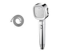 Soffione doccia ad alta pressione a risparmio idrico 3 modalità Soffioni doccia Spruzzatore d'acqua regolabile con arresto on-e-key Accessori for il bagno(Silver 3pcs set)