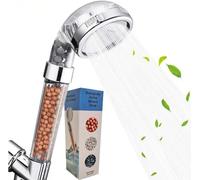 Soffione doccia ad alta pressione con filtro a 3 livelli, purificazione e risparmio d'acqua con perle filtranti anti anti anticalcare, testa doccia universale rimovibile