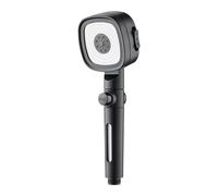 Soffione doccia ad alta pressione con filtro integrato a 3 modalità e pulsante di arresto con un solo tasto, soffione doccia portatile for bagno(Black)