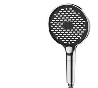 Soffione doccia ad alta pressione da 15 cm, soffione a pioggia, 3 modalità, regolabile, arresto acqua con un solo tasto, accessori for il bagno(Black New)