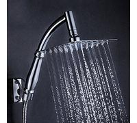 Soffione doccia ad alta pressione da 20,3 cm, risparmio acqua, giunto girevole, quadrato, con staffa di supporto del tubo doccia. Style 01