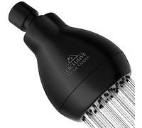 Soffione doccia ad alta pressione, nero opaco, potente soffione per bagno deluxe con forte flusso di spruzzo e piccoli ugelli in silicone, misura universale, funziona con docce a flusso d'acqua alto e