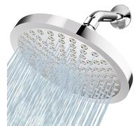 Soffione Doccia ad Alta Pressione, Voolan Soffione Fisso da 20cm, Finitura Cromata di Lusso, Regolazione Angolare, Installazione in 1 Minuto Senza Strumenti, Rotondo (Cromo)