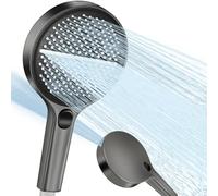 Soffione Doccia Alta Pressione Doccino per Doccia Grande 150mm 4 Modalità di Getto Doccetta per Doccia Ugello in Silicone Soffione Doccia Risparmio Idrico -Universale (Grigio)