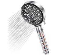 Soffione Doccia anticalcare, YEAUPE Soffione Doccia Risparmio Idrico, Doccia Soffione con 6 tipi di getto, soffione doccia grande (soffione senza tubo), Cromo