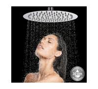 SOFFIONE DOCCIA BAGNO CASCATA TONDO 30 CM ACCIAIO ULTRA SOTTILE EFFETTO PIOGGIA