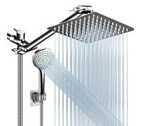Soffione doccia combinato, soffione doccia a pioggia ad alta pressione da 27,3 cm con braccio di estensione regolabile da 27,9 cm e 5 impostazioni, potente spray contro acqua a bassa pressione con