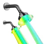 Soffione doccia con controllo della temperatura, 3 colori, for bagno, alimentato ad acqua, con irrigatore LED, senza bisogno di batterie(Multicolor flashing)