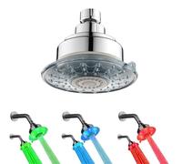 Soffione doccia con controllo della temperatura, 3 colori, for bagno, alimentato ad acqua, con irrigatore LED, senza bisogno di batterie(Temperature control)