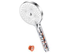 Soffione doccia con filtro ad alta pressione - YEAUPE PRO Power Soffione doccia con 6 modalità per addolcitore d'acqua a bassa pressione, migliora la pelle dei capelli, grande soffione doccia, bianco