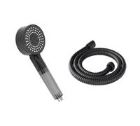 Soffione Doccia Con Filtro Anticalcare, Nero, Con Tubo Flessibile 2 Metri, Docceta a Pressione Multigetto