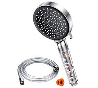 Soffione Doccia con tubo 1.6M, YEAUPE Soffione Doccia risparmio idrico, Soffione Doccia anticalcare, Doccia Soffione 6 Funzioni Getto, Soffione doccia grande, Soffione doccia alta pressione