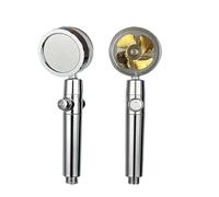 Soffione doccia con ventola rotante turbo a 360 gradi, filtri for soffione regolabili ad alta pressione e risparmio idrico(Gold)