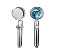 Soffione doccia con ventola rotante turbo a 360 gradi, filtri for soffione regolabili ad alta pressione e risparmio idrico(Blue)