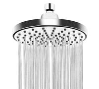 Soffione doccia da 6 pollici con snodo sferico girevole anti-perdita e anti-intasamento (argento)