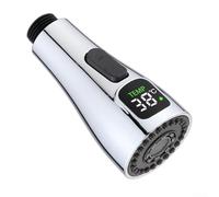 Soffione doccia di ricambio per rubinetto da cucina, doccetta estraibile con display a LED della temperatura, ugello per lavello da cucina per la maggior parte dei rubinetti (cromato)