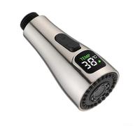 Soffione doccia di ricambio per rubinetto da cucina, doccetta estraibile con display a LED della temperatura, ugello per lavello da cucina per la maggior parte dei rubinetti (spazzolato)