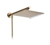 Soffione doccia for bagno a pioggia in acciaio inox 8 10 12 '' quadrato stile labirinto braccio staccabile tubo flessibile da 1,5(Golden 12)