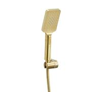 Soffione doccia Gold Handheld Shower Head Brass Valve Bathroom Water Saving ABS Hand Support Pluming Hose(Color 2)