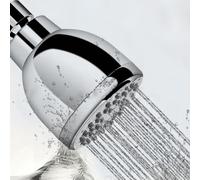 Soffione doccia in ABS con larghezza di 7,9 cm e giunto sferico girevole integrato per una regolazione flessibile dell'angolo e una vestibilità sicura