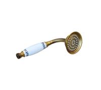 Soffione doccia in ottone anticato, braccio tondo a pioggia da 8 pollici, doccetta manuale a risparmio idrico, tubo flessibile 1,5 m(Hand Shower Head C)