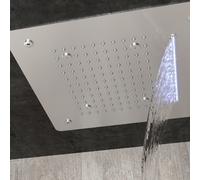 Soffione Doccia LED a Soffitto Installazione Da Incasso Con Cascata Acciaio Inox