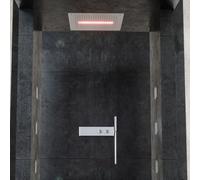 Soffione Doccia LED a Soffitto Installazione Da Incasso Con Cascata Acciaio Inox