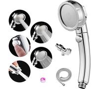 Soffione doccia manuale con tubo - 3 impostazioni soffioni doccia con interruttore on/off staccabile e supporto regolabile 1 set (soffione doccia, tubo, braccio doccia regolabile, nastro).