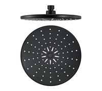 Soffione doccia nero, soffione doccia rotondo da 23 cm, alta pressione, anticalcare, risparmio idrico, soffioni doccia a cascata, doccia a pioggia, soffioni doccia ad angolo regolabile