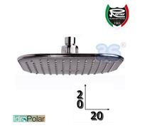 SOFFIONE DOCCIA PIOGGIA ANTICALCARE QUADRATO 20x20 cm REMER MADE IN ITALY NUOVO