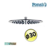 SOFFIONE DOCCIA PONSI TONDO ROTONDO Ø 30 cm ACCIAIO ULTRA SLIM 7 mm BAGNO New