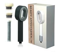 Soffione doccia portatile 3 in 1 in ABS ad alta pressione con filtro al carbone integrato per rimuovere metalli pesanti e impurità (nero)