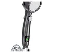 Soffione doccia portatile ad alta pressione for bagno, soffione a risparmio idrico, getto regolabile pressurizzato, display digitale della temperatura a LED(Sxhs-sliver)